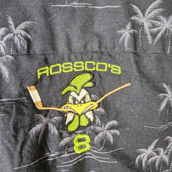 Hilo Hattie Black Palm Trees Turtles Print 100% Cotton Camp Shirt - Picture 5 of 7